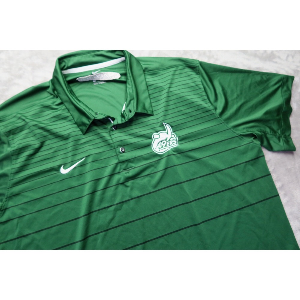 Nike Dri-FIT Charlotte‎ 49ers Polo Shirt Men's Green Striped Golf Athletic XXL